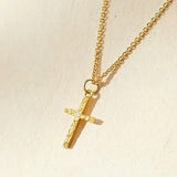 Conjunto de Collares de Oro con Inicial y Cruz