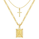 Conjunto Collar Cruz Inicial | Oro