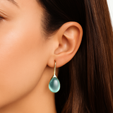 Pendientes de Cristal Colgantes en Oro y Plata