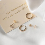 Conjunto de Pendientes Piedras Celeste | Oro