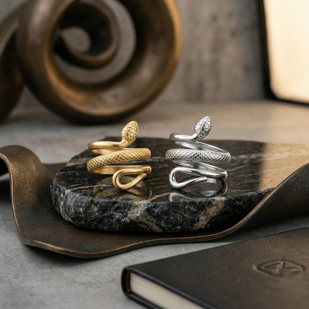 Anillo Detallado de Serpiente (Ajustable)