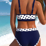Natalia™ | Korkeavyötäröinen bikini raidoilla ja patchwork-kuosilla