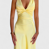 Lea Elegant Twisted Waist V-neck mekko