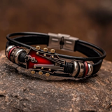 Pulsera de Cuero con Guitarra