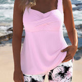 Edith™ | Ristikkäinen tankini kukkashortseilla