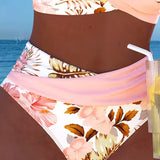 Jolina™ | Kaksiosainen bikini kukkakuviolla ja kontrastivärillä
