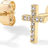 Pendientes Cruz Pavé | Oro
