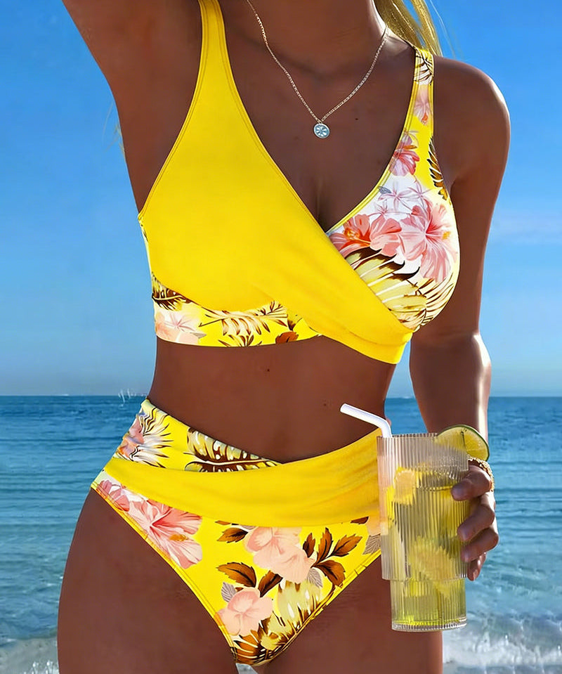 Marta™ | Kukkakuvioitu kontrastibikini Roos