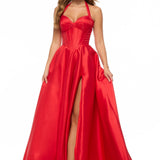 Vestido de Gala Vermelho Cetim