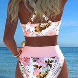 Marta™ | Kukkakuvioitu kontrastibikini Roos