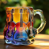 Käsintehty muki 3D-kitarkuva-aiheella