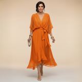 Monica - Chiffon Haljina s V-izrezom