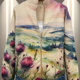 Avery | Vetoketjuneuletakki skotlantilaisella ohdakekuviolla