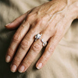 Anillo ajustable en plata de ley 925 con gatito