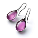 Pendientes de Cristal Colgantes en Oro y Plata