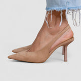 Marlena – Nude-väriset slingback-avokkaat ohuella korolla
