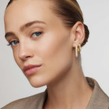 Pendientes Grandes Argolla Ícono Diamante | Oro