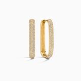 Pendientes Grandes Argolla Ícono Diamante | Oro