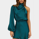 Jelena One-Shoulder-drapeerausminimekko