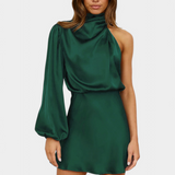 Jelena One-Shoulder-drapeerausminimekko