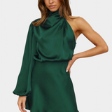 Jelena One-Shoulder-drapeerausminimekko