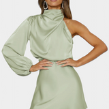 Jelena One-Shoulder-drapeerausminimekko