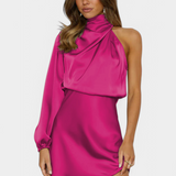 Jelena One-Shoulder-drapeerausminimekko
