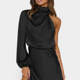 Jelena One-Shoulder-drapeerausminimekko
