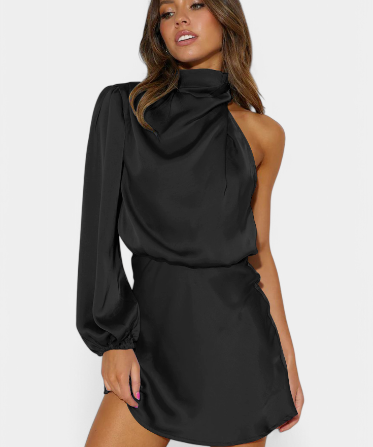 Jelena One-Shoulder-drapeerausminimekko