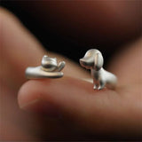 Anillo Elegante Perro y Gato (Ajustable)