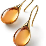 Pendientes de Cristal Colgantes en Oro y Plata