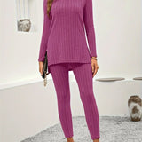 Callie | Ribbed-neulottu lounge-setti