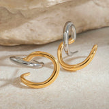 Pendientes Entrelazados Bicolor en Oro
