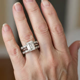 Anillo vintage de plata con capas brillantes