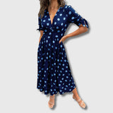 Monique – Naisten vintage-mekko pilkkukuvioinnilla