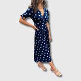 Monique – Naisten vintage-mekko pilkkukuvioinnilla