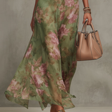 Olivia - Vestido Elegante com decote e padrão floral