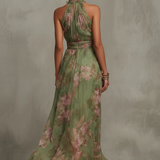 Olivia - Vestido Elegante com decote e padrão floral