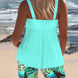 Daphne™ | Kiiltävä poimukuvioitu tankini-shortsi