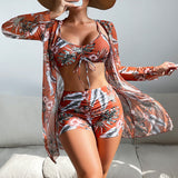 Gabriela™ | 3-osainen bikinisetti kuvioinnilla