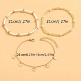Conjunto 3 Tobilleras Mar y Oro | Oro