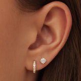Conjunto de Pendientes Piedras Celeste | Oro
