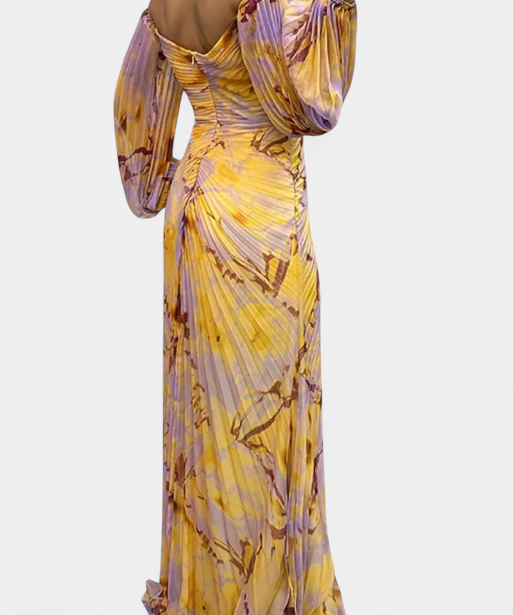 Leona Maxi-mekko laskostuksella